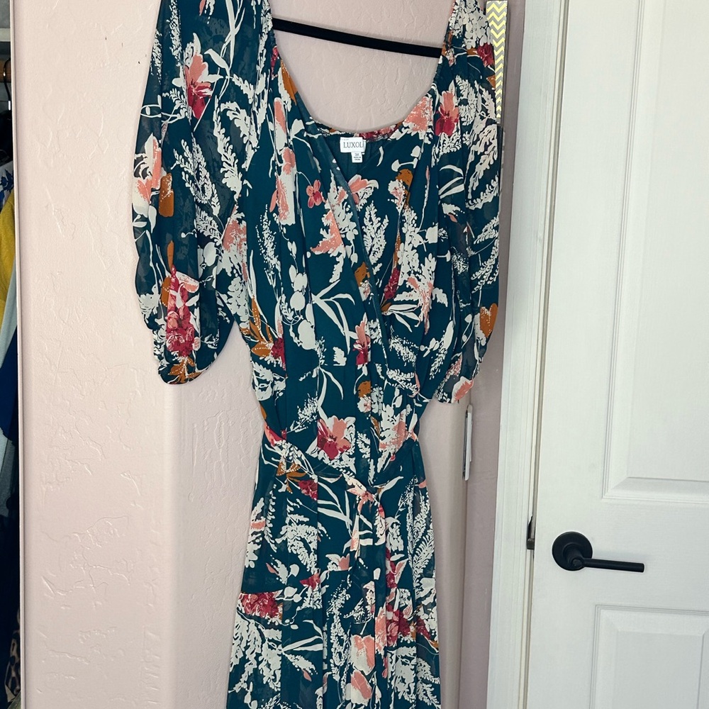 Elegant Floral Long Sleeve Dress